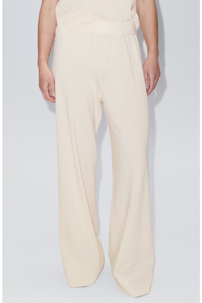 Elastic Waist Straight Leg Pants, Main, color, SAND