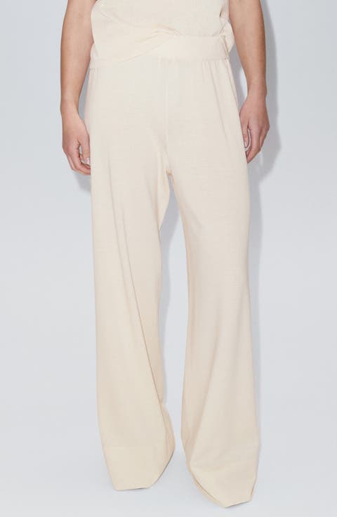 Elastic Waist Straight Leg Pants