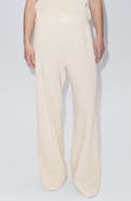 MANGO Elastic Waist Straight Leg Pants