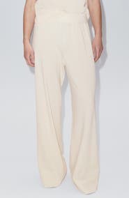 MANGO Elastic Waist Straight Leg Pants