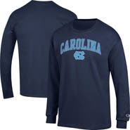 Champion Men's Champion  Navy North Carolina Tar Heels Arch Over Logo Long Sleeve T-Shirt