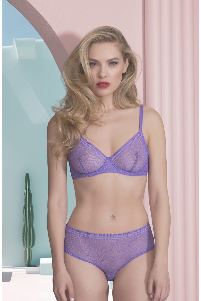 Eclantante Lace Underwire Bra, Alternate, color, PURPLE