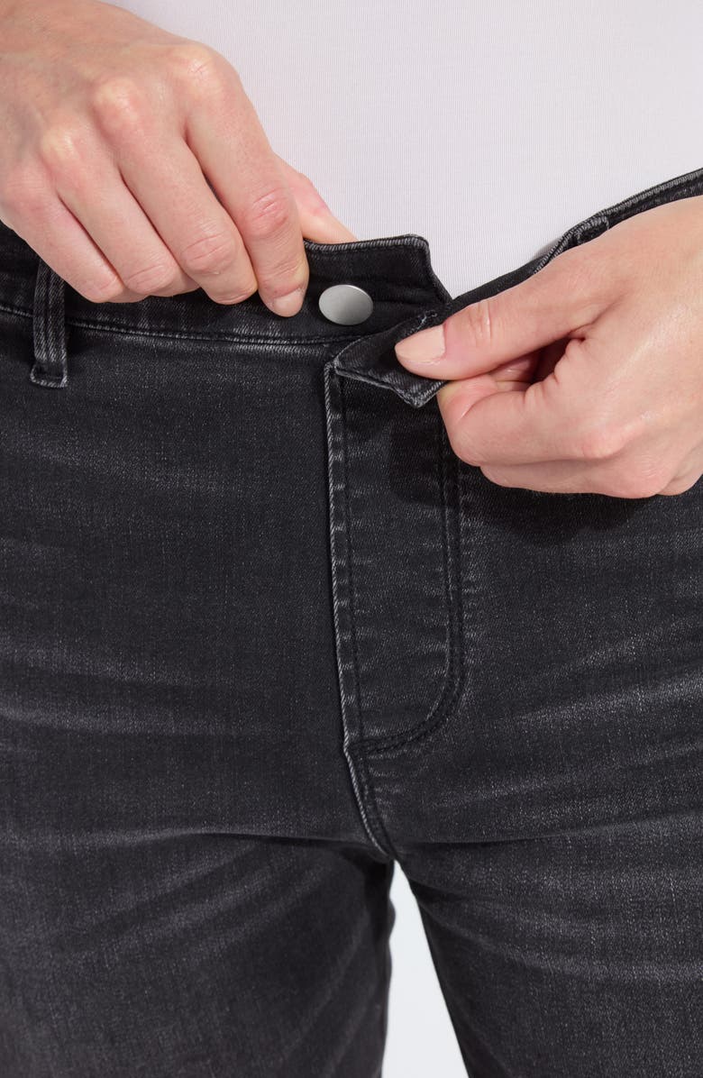 Lysse Estelle Pull-On High Waist Flare Jeans, Alternate, color, Distressed Black