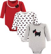 Hudson Baby Infant Breathable Cotton Long-Sleeve Bodysuit Bundle 3 Count