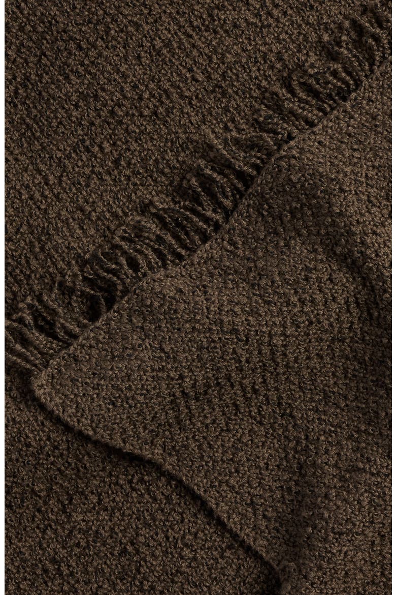 Cotton Blend Bouclè Throw Blanket (Nordstrom Exclusive), Alternate, color, JAVA