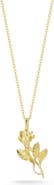 CHLOE AND MADISON 14K Gold Plated Sterling Silver Rose Pendant Necklace