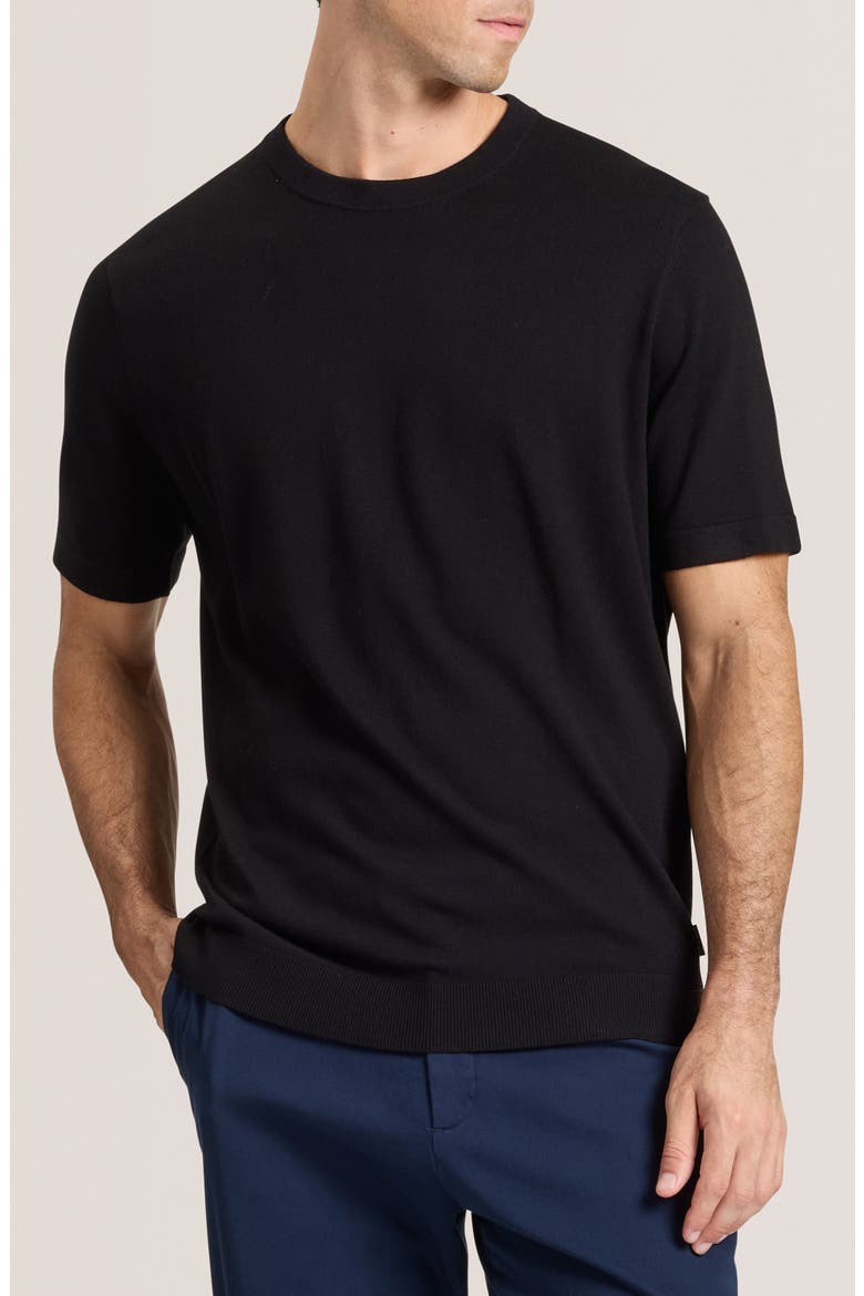 Modern Crewneck Sweater, Main, color, BLACK
