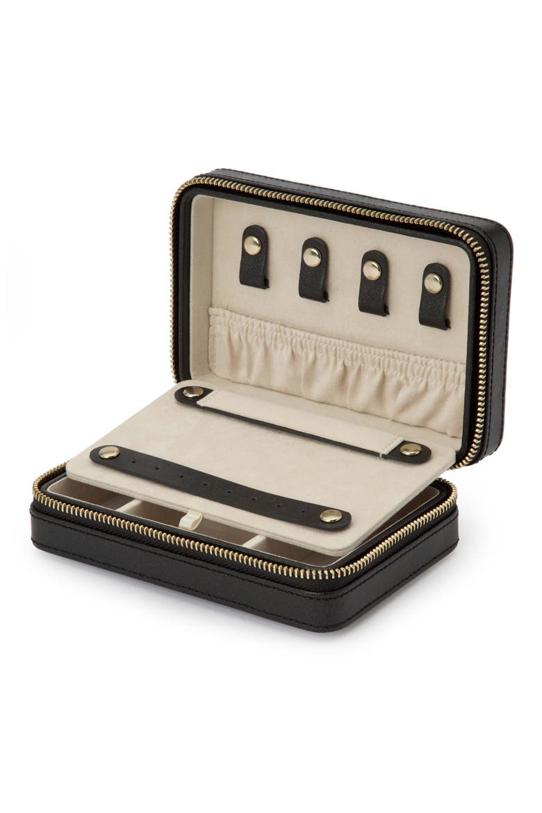 Palermo Zip Jewelry Case, Alternate, color, BLACK