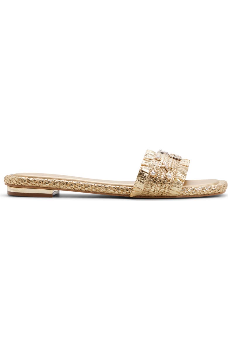 ALDO Aurana Embellished Slide Sandal, Alternate, color, Gold