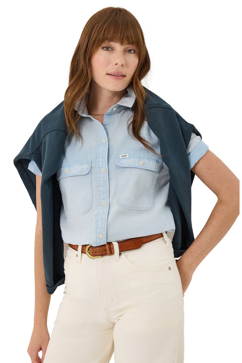 Chambray Utility Shirt, Alternate, color, ENDLESS LIGHT