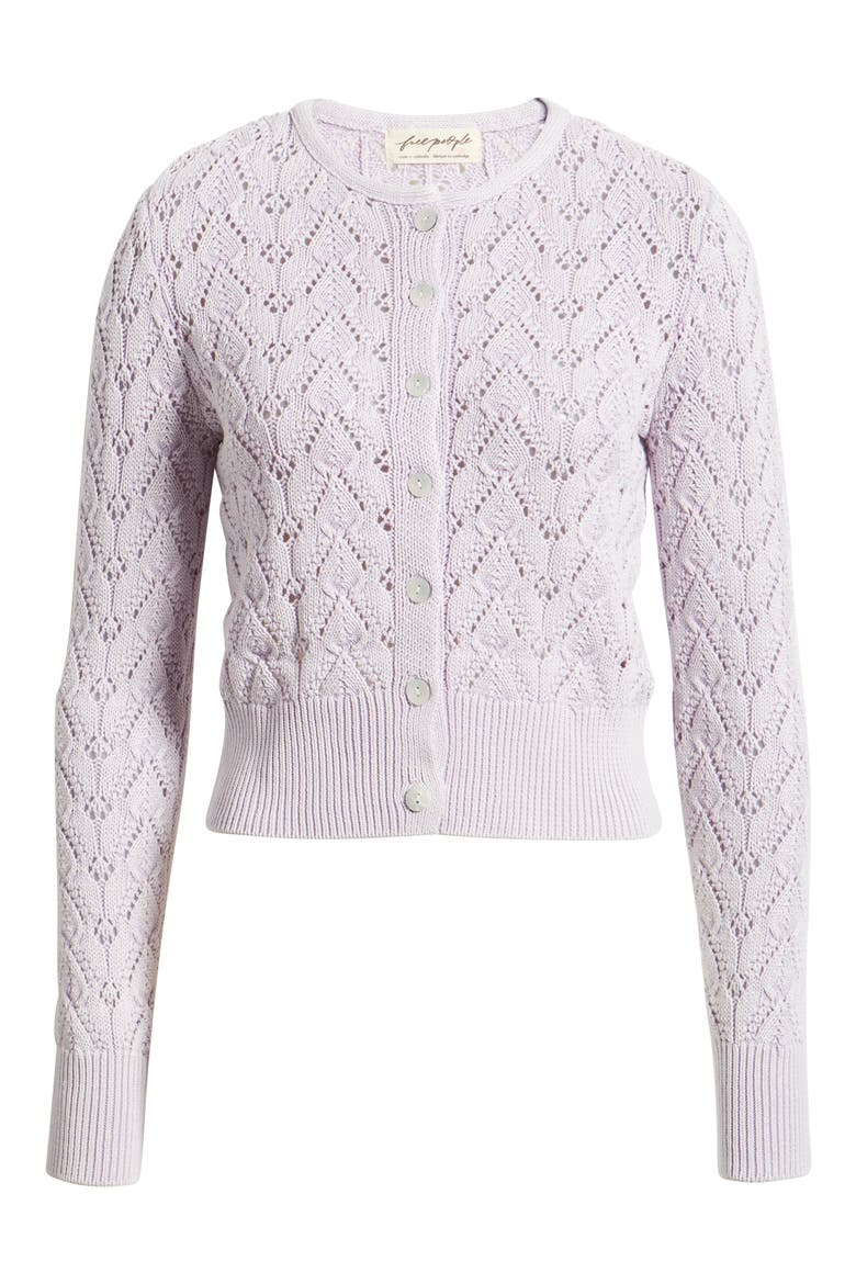 Pretty in Cotton Pointelle Cardigan, Alternate, color, ORCHID HUSH