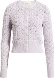 Free People Pretty in Cotton Pointelle Cardigan