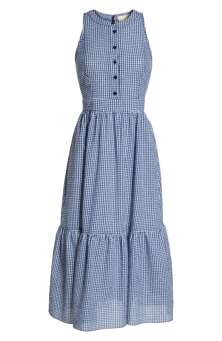 Gal Meets Glam Collection Ardith Gingham Fit & Flare Midi Dress, Alternate, color,