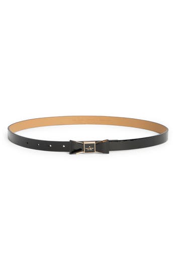Kate Spade New York Morgan Spade Bow Belt In Black