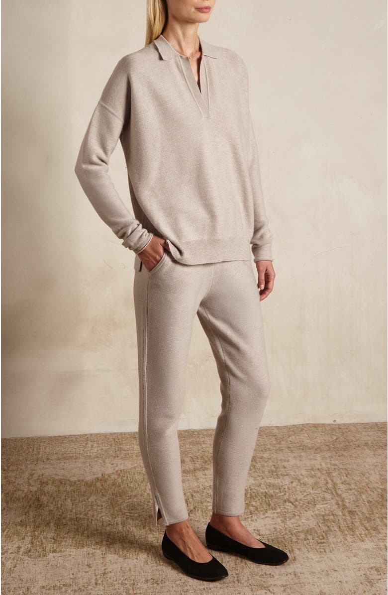 oyun LUXE SLIM PANTS IN CASHWOOL, Alternate, color, Oyster