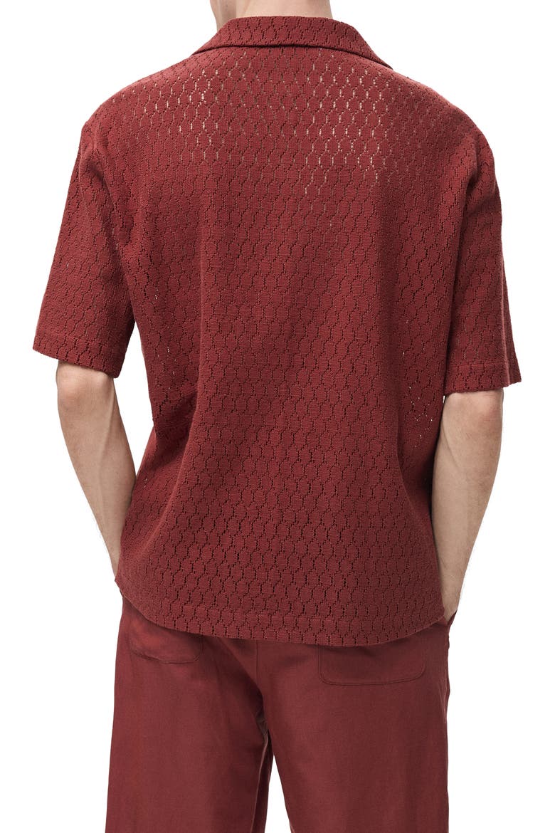 Open Stitch Knit Shirt, Alternate, color, CHERRY