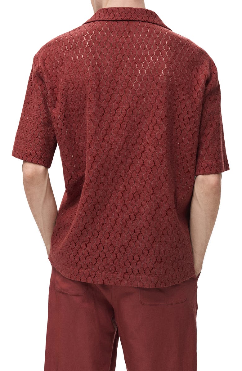 MANGO Open Stitch Knit Shirt, Alternate, color, Cherry
