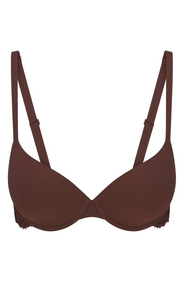SKIMS Fits Everybody Lace T-Shirt Bra, Alternate, color, Cocoa