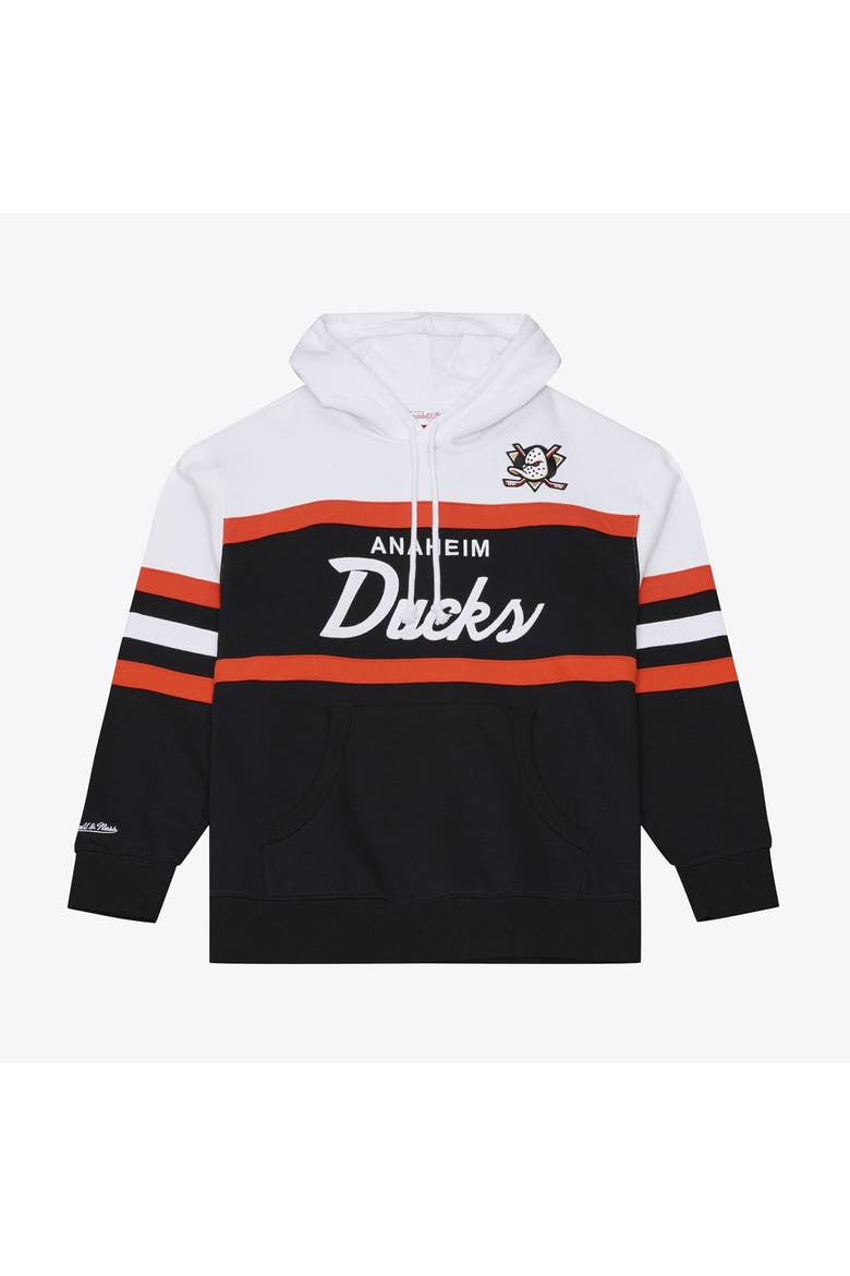 Men's Mitchell & Ness Black Anaheim Ducks Head Coach Hoodie, Main, color, Black