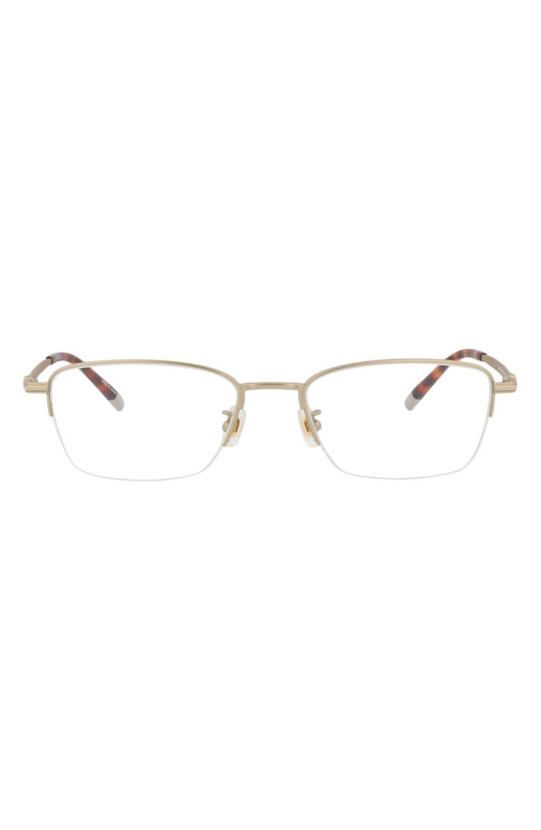 Montblanc 54mm Square Optical Glasses, Main, color, Gold Transparent