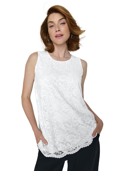 Sleeveless Stretch Lace Tank (Plus)