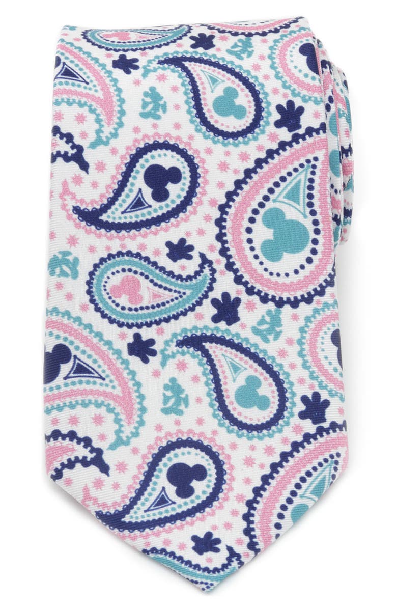 Cufflinks, Inc. Mickey Mouse Paisley Silk Tie, Alternate, color, Pink