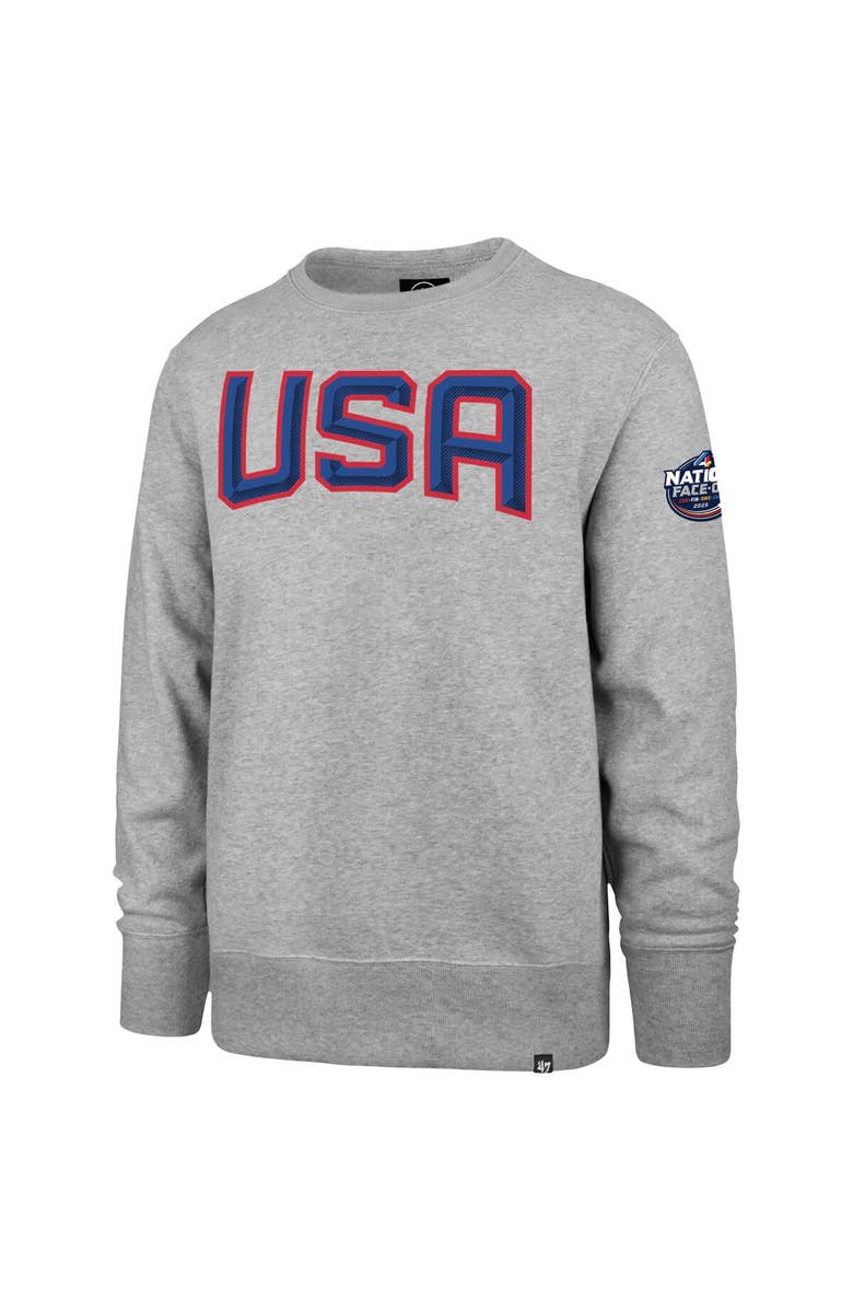 '47 Men's '47  Heather Gray USA 2025 4 Nations Face-Off Headline Sweatshirt, Alternate, color, 