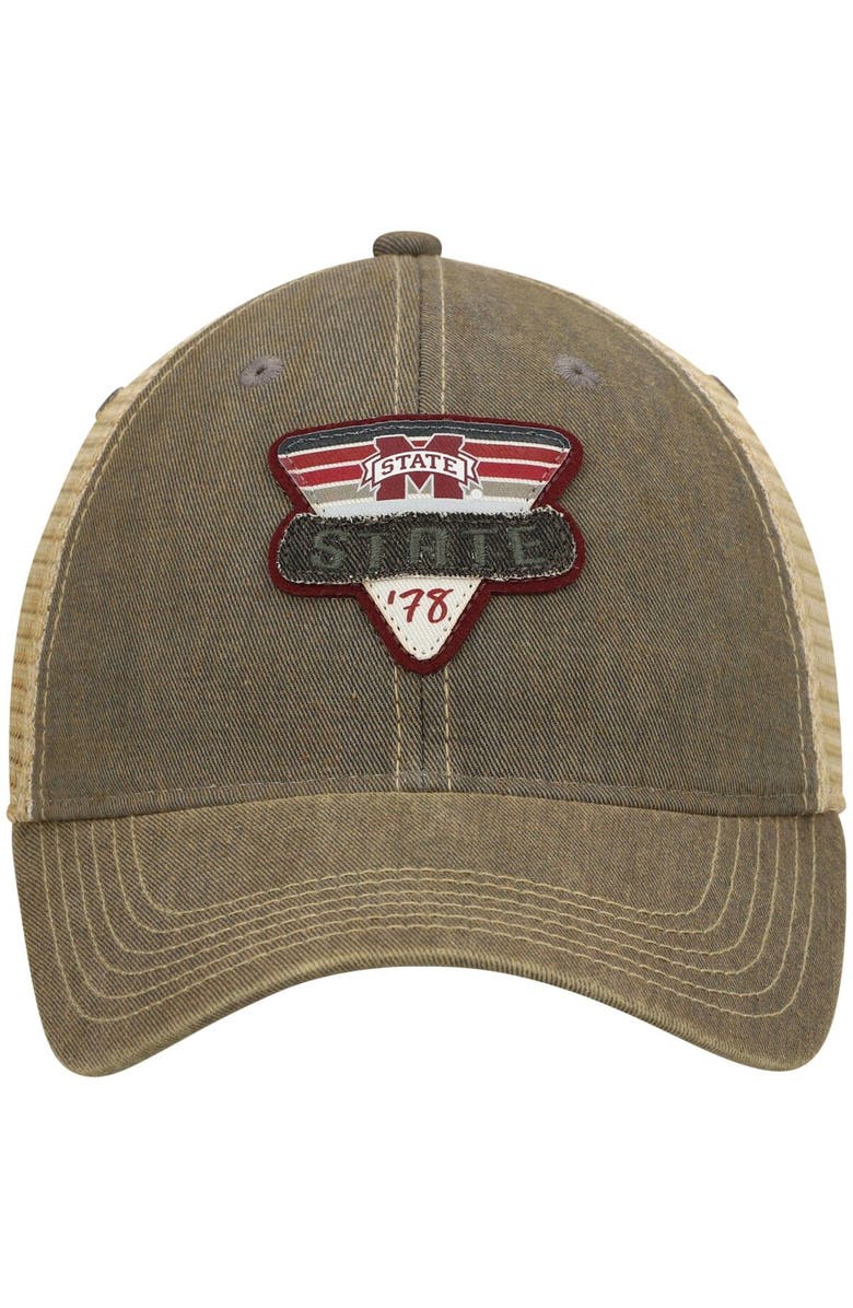LEGACY ATHLETIC Men's Gray Mississippi State Bulldogs Legacy Point Old Favorite Trucker Snapback Hat, Alternate, color, Gray