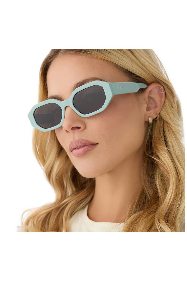 Allegra 53mm Polarized Rectangle Sunglasses, Alternate, color, GREY