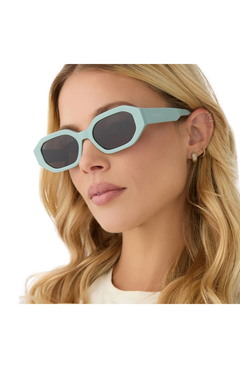 DIFF Allegra 53mm Polarized Rectangle Sunglasses, Alternate, color, Grey