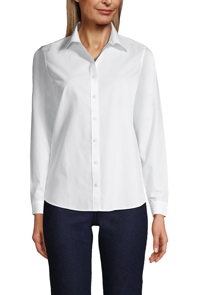 No Iron Supima Cotton Long Sleeve Shirt, Main, color, White