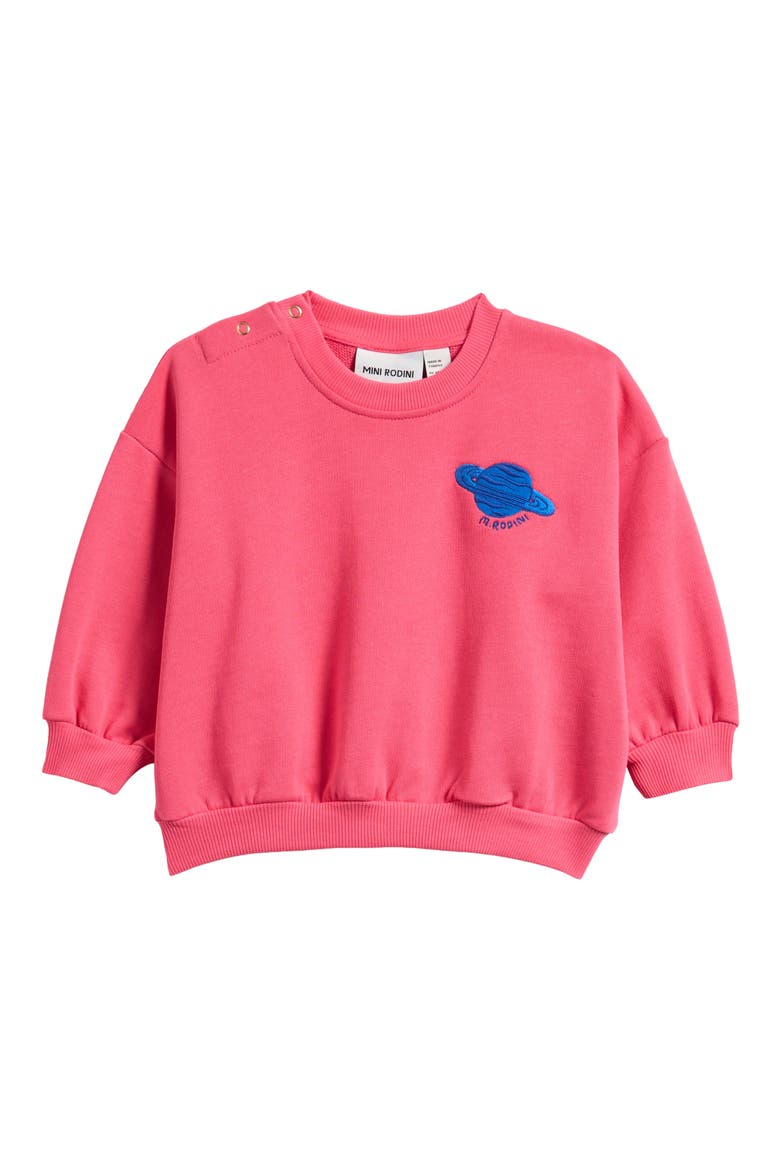 Embroidered Planet Organic Cotton Sweatshirt, Main, color, PINK