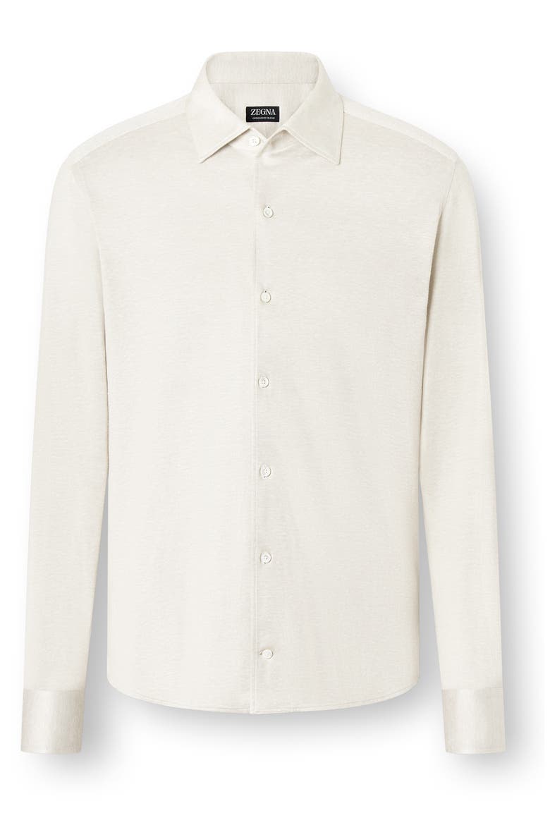 Silk, Linen & Cotton Shirt, Alternate, color, WHITE MELANGE