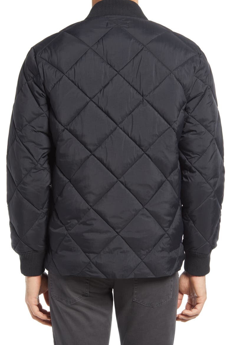 Quilted Puffer Jacket, Alternate, color, ALMOST BLACK