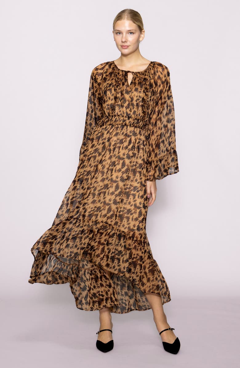 MELLODAY Print Long Sleeve Dress, Alternate, color, Animal