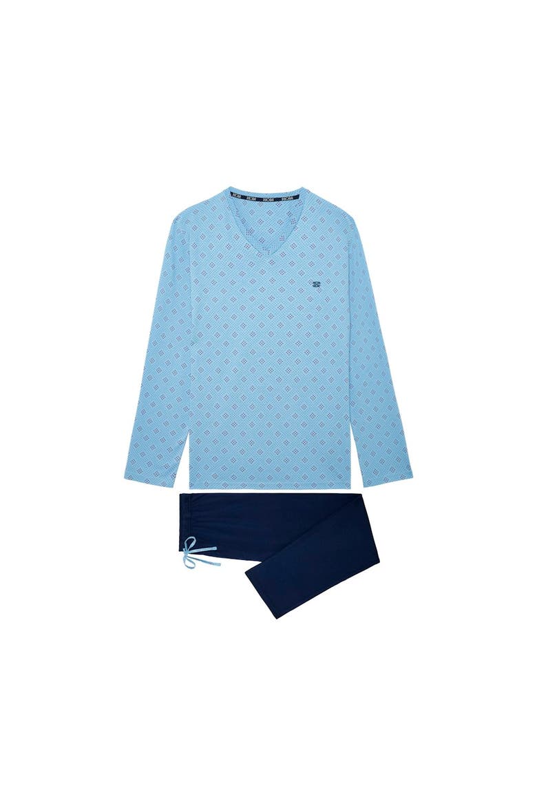 Walter Long Pajama Set, Main, color, Blue Print