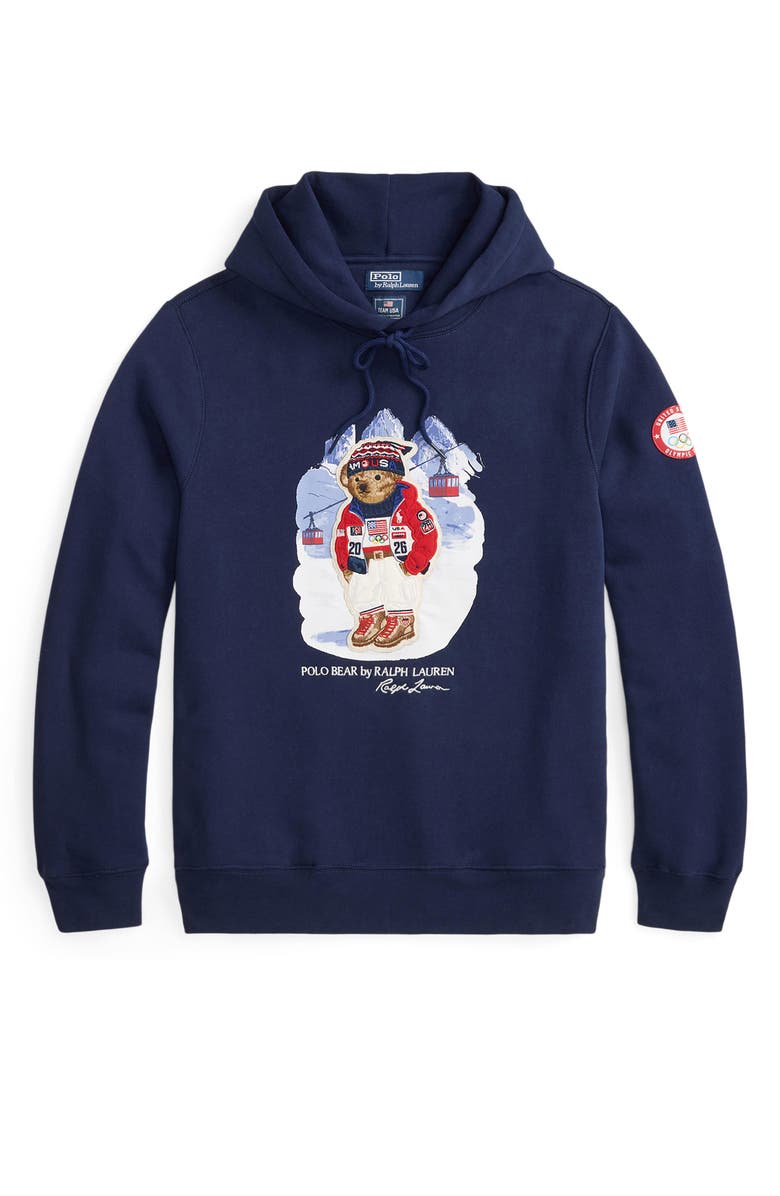 Polo Ralph Lauren Team USA Polo Bear Graphic Hoodie, Alternate, color, Refined Navy