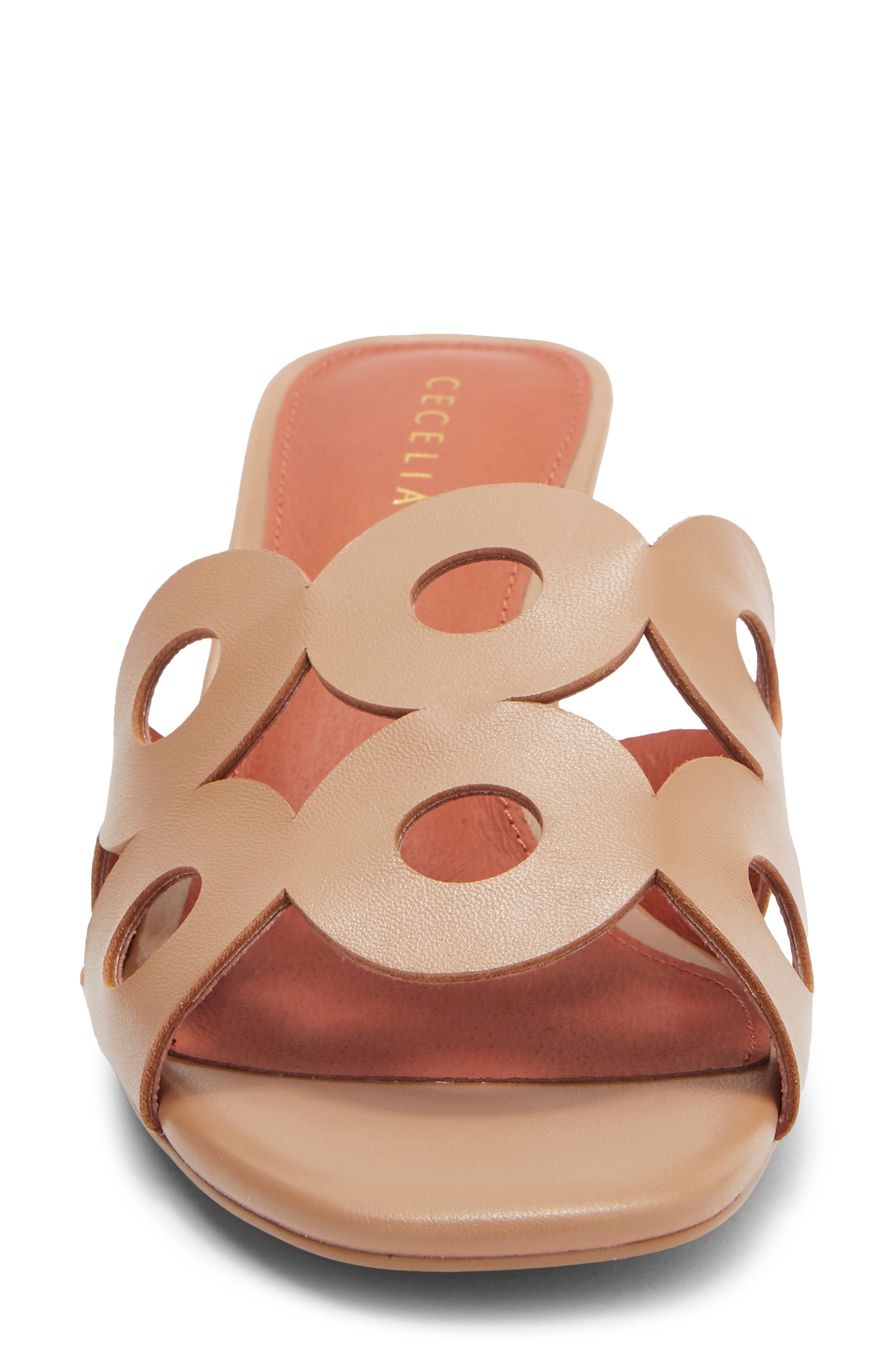 Cecelia New York Belmont Cutout Slide Sandal, Alternate, color, Tan