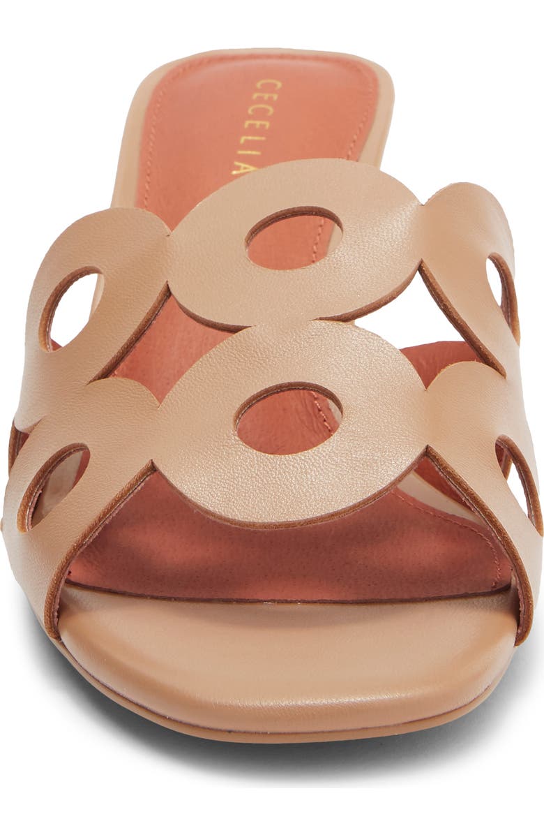 Cecelia New York Belmont Cutout Slide Sandal, Alternate, color, Tan