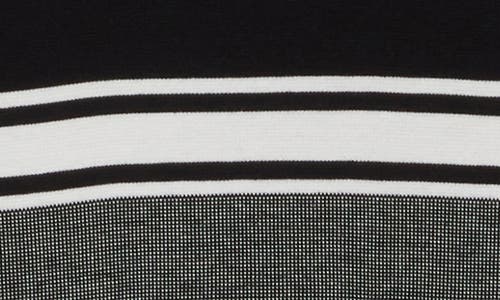 Denim And Flower Stripe Colorblock T-shirt In Black Grey