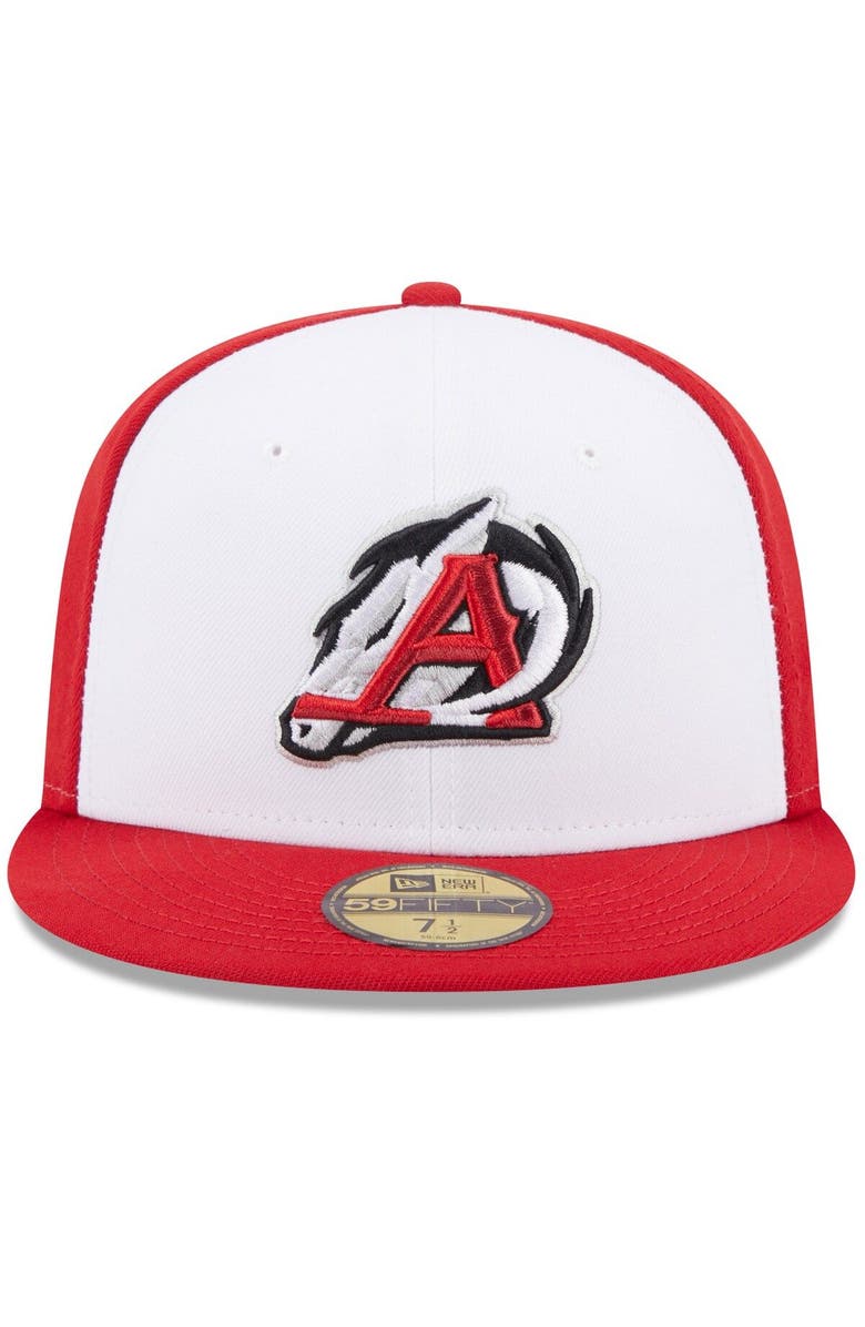 New Era Men's New Era White Arkansas Travelers Authentic Collection Alternate Logo 59FIFTY Fitted Hat, Alternate, color, White