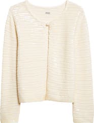 Bode Spotlight Sequin Virgin Wool Swing Cardigan