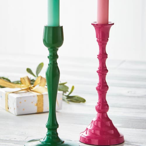 Tag Zahra Dark Green Aluminum Taper Candle Holder Elegant Design In Green