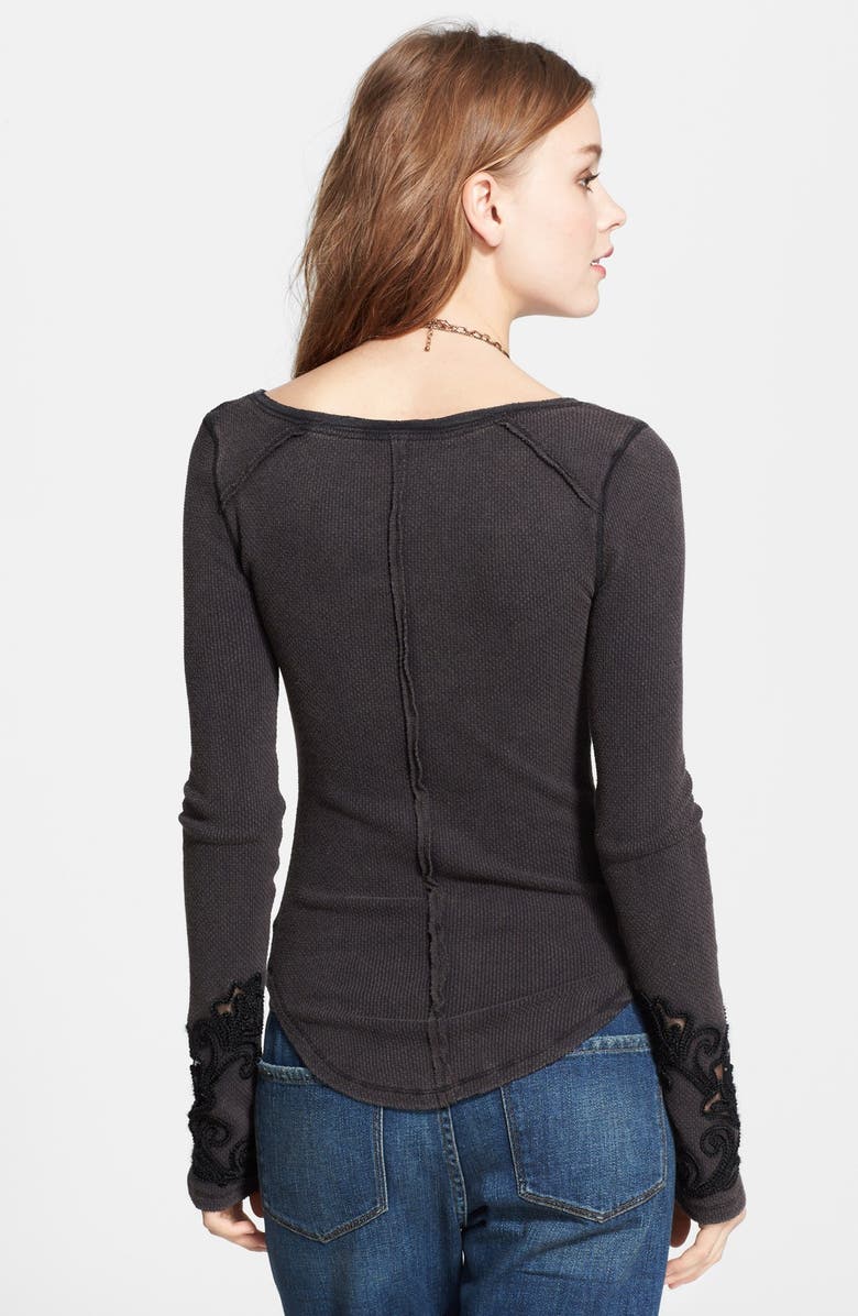 Free People 'Masquerade' Beaded Cuff Thermal Top, Alternate, color,