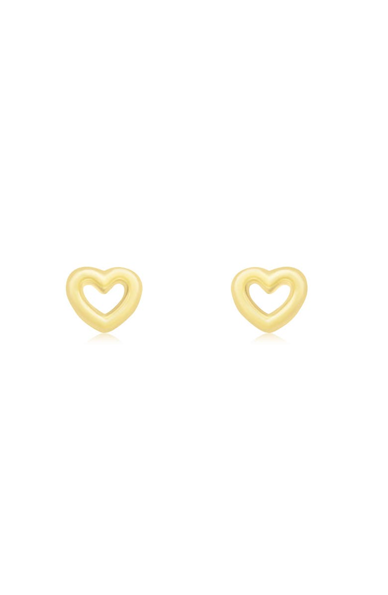 The Lovery Fine Jewelry Baby Open Heart Screw Back Stud Earrings, Alternate, color, Yellow Gold