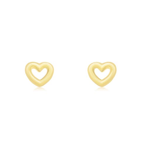 The Lovery Fine Jewelry Baby Open Heart Screw Back Stud Earrings In Gold