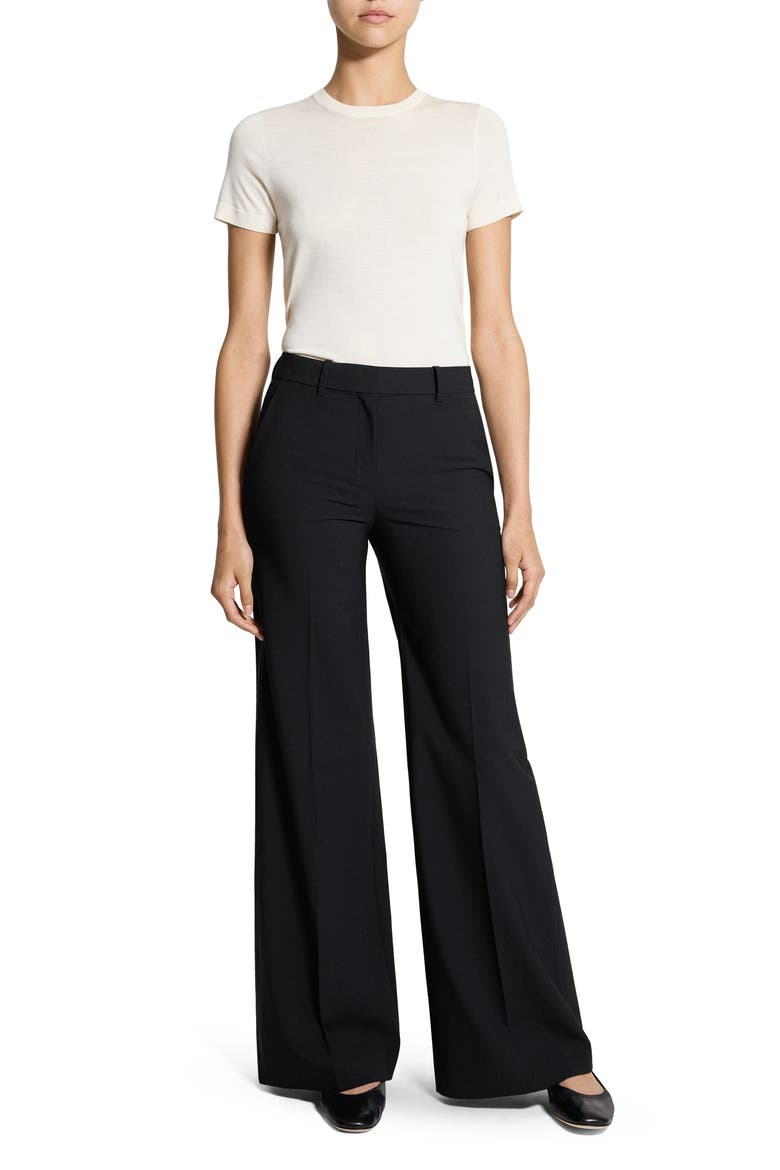 Mid Rise Stretch Wool Flare Pants, Alternate, color, BLACK - 001