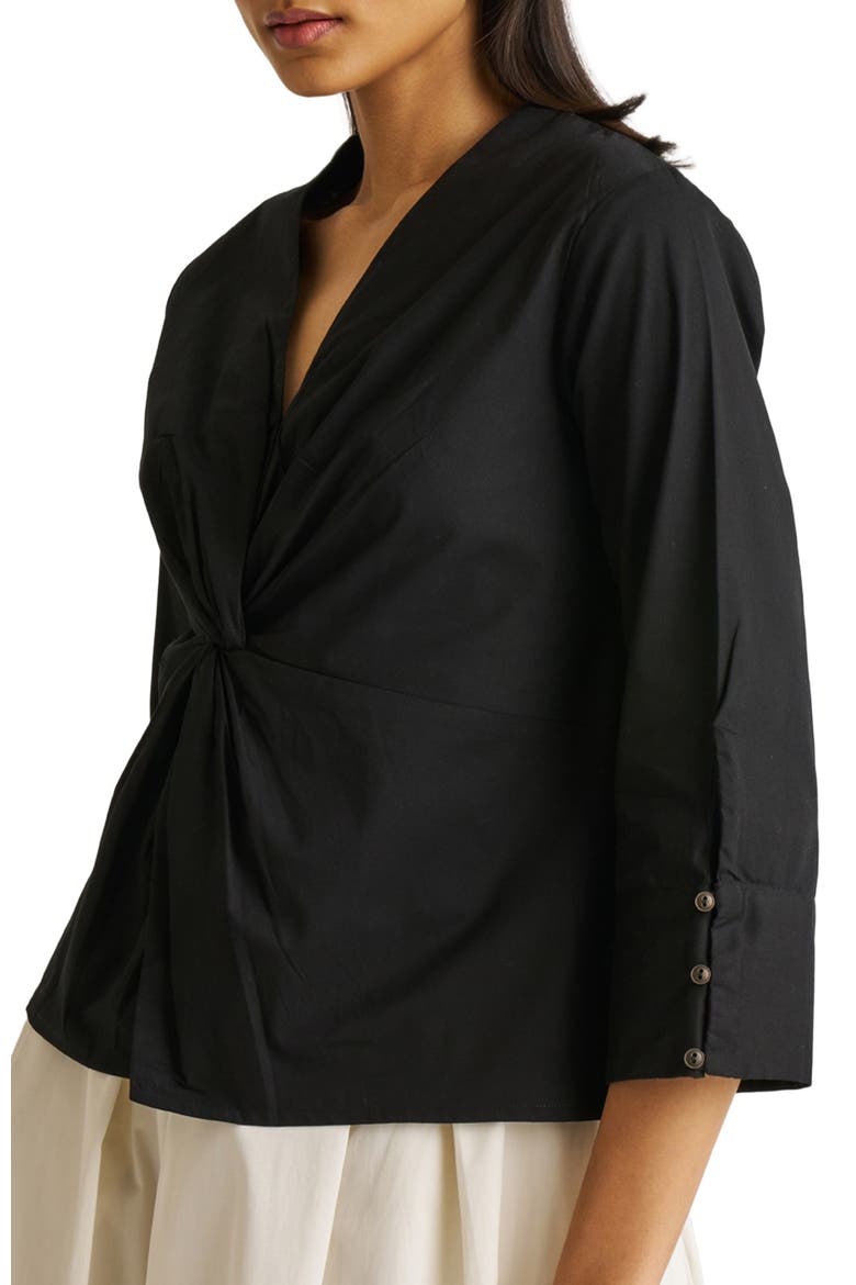 Front Twist Top, Alternate, color, Black