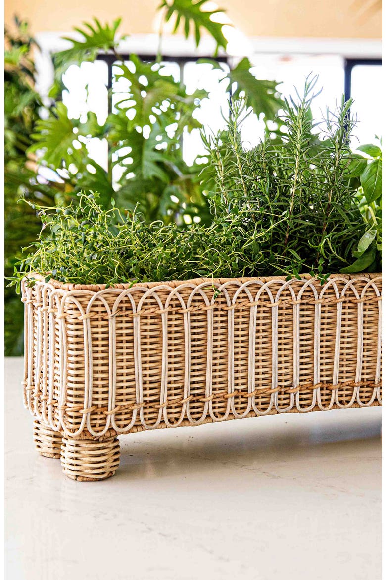 Provence Rattan Rectangular Planter, Alternate, color, WHITEWASH