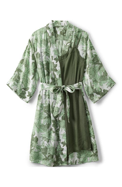 LANDS' END LANDS' END MATTE SATIN 2 PIECE PAJAMA SET
